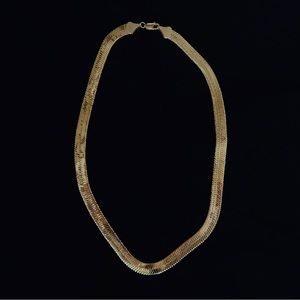 High Polished Herringbone Chain Necklace 14K Italian dipped Yellow Gold